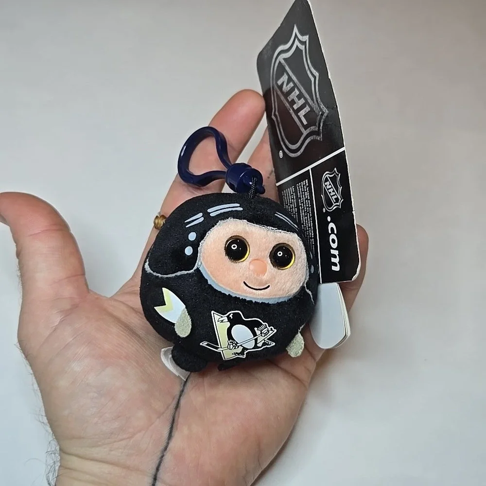 Ty Beanie Ballz Pittsburgh Penguins Black Plush Keychain NHL Mascot Toy 2018 NWT